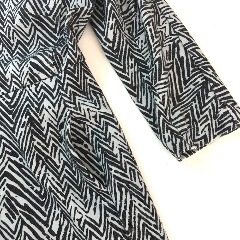 CAbi Zig Zag Chevron Zebra Ponte‎ Knit Jacket Coat